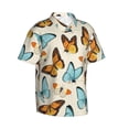 thumbnail image 2 of Uemuo Butterflies Printed Regular Fit Short Sleeve Casual Hawaiian Shirt for Men,Aloha shirt,Tropical shirt,Floral print shirt,Vacation Beach shirt-Medium, 2 of 9