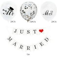 thumbnail image 2 of Just Married Decorations JUST MARRIED Wedding Party Decoration Car Decor White and Silver Banner and Balloons Vintage Bunting Photo Props Bridal Shower, 2 of 10