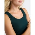 thumbnail image 5 of Joyspun Women’s Ribbed Tank with Inner Bra, 2-Pack, Sizes XS-3X, 5 of 6