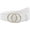 A-white/Fixed Buckle, variant on Women Leather Belt Fashion Double O-Ring Soft Faux Leather Waist Belts For Jeans Dress