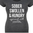thumbnail image 3 of Bloom Maternity - Sober Swollen And Hungry - Maternity Scoop Neck T-Shirt, 3 of 6