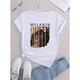 thumbnail image 3 of Women's Fashion Casual T-Shirt with Creative Abstract Print, Round Neck, Short Sleeve, Comfortable Summer Top, Polyester and Spandex Blend, Machine Washable, Girl, Simple, Holiday, 3 of 8