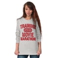 thumbnail image 3 of Training For Movie Marathon Plus Size Long Sleeve Graphic Tee Shirt Brisco Brands 2X, 3 of 5