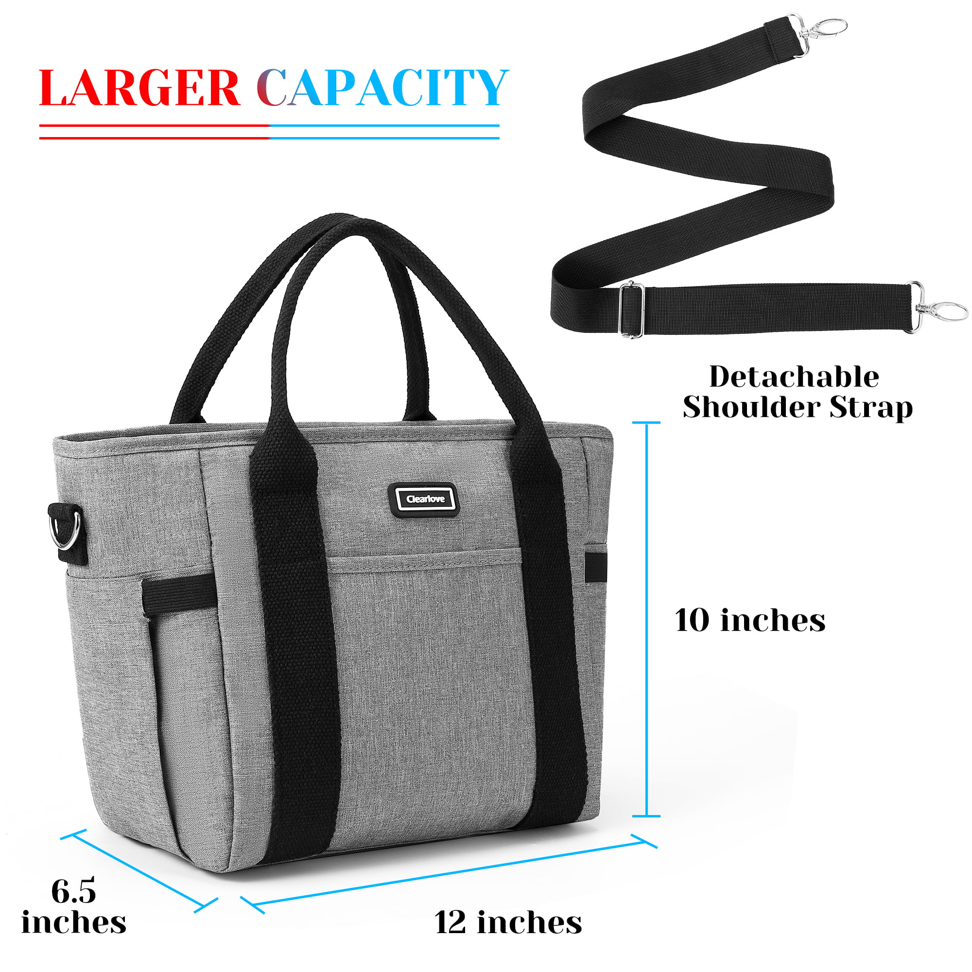 DAS TRUST Grey Reusable Lunch Bags for Women Insulated Lunch Box Lunch Bag  Women Leakproof Cooler Ba…See more DAS TRUST Grey Reusable Lunch Bags for