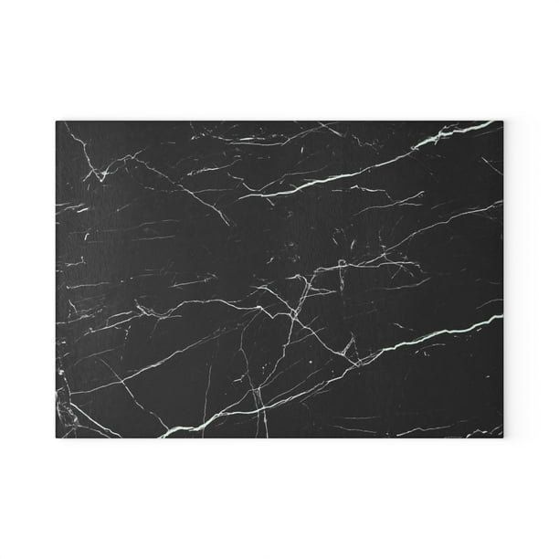Abstract Black White Crystal Glass Cutting Board