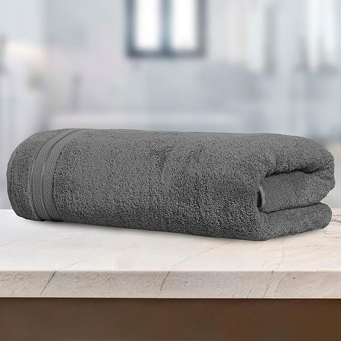 Mocassi Turkish Cotton Jumbo Bath Towel, 1-Piece, 35" x 70", Highly Absorbent - Soft Bathroom Towel, Gray