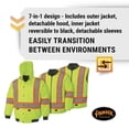 thumbnail image 4 of Pioneer High Visibility 7-in-1 Winter Bomber Jacket for Men - 100% Waterproof Safety Rainwear for Work - ANSI Class 3 Yellow, 4 of 7