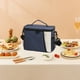 thumbnail image 1 of Lonchera para hombres y mujeres | Bolsa térmica superaislada para alimentos | Nevera portátil reutilizable | A prueba de fugas | Correa ajustable para el hombro | Azul marino | 9.84x7.87x6.88, 1 of 8