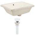 thumbnail image 1 of 18.25-in. W Rectangle Bathroom Undermount Sink Set In Biscuit - White Hardware - Overflow Drain Incl. AI-24805, 1 of 8