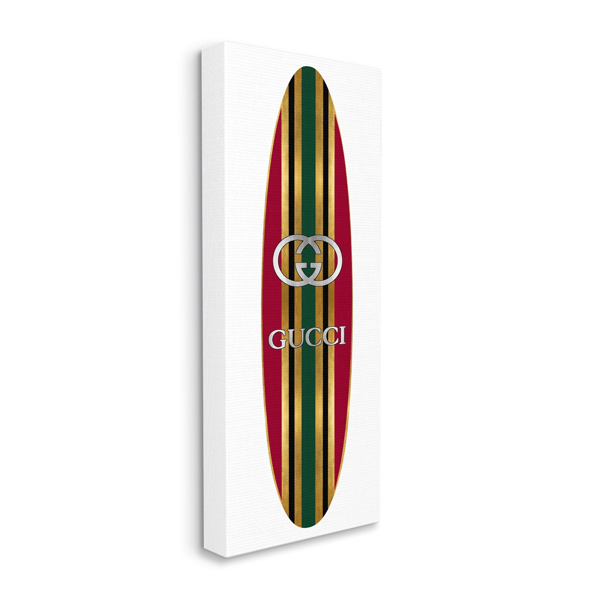 Stupell Industries Red Green Designer Logo Surfboard Fashion Motif Canvas Wall Art, 17 x 40, Design by Madeline Blake
