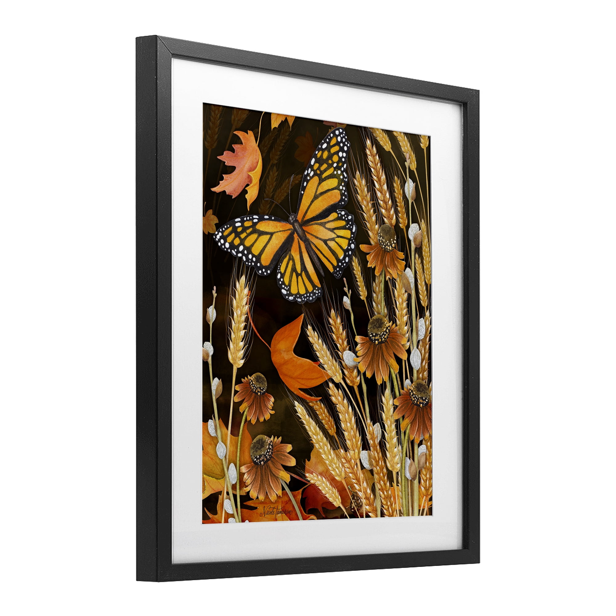 Stupell Industries Fall Motif Midnight Garden Black Framed Print Under Glass, design by Nicole Tamarin