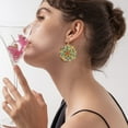 thumbnail image 3 of Colorful Summer Beaded Earrings For Women Crystals Glass Bead Dangle Drop Bohemia Earrings Statement Earrings For Women, 3 of 6