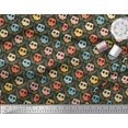 thumbnail image 3 of Soimoi Black Cotton Voile Fabric Leaves & Owl Tribal Printed Fabric 1 Yard 42 Inch Wide, 3 of 3