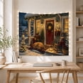 thumbnail image 5 of Snowy Front Porch With Dog And Wreath, Cozy Farmhouse Style for Dog Lovers, Seasonal Wall Art, Christmas Gift Tapestry Wall Hanging for Living Room and Entryway, 5 of 7