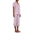 thumbnail image 3 of Secret Treasures Short Sleeve Collared Printed Pajamas (Women's Plus) 2 Piece Set, 3 of 6