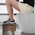 thumbnail image 4 of 7" Height Wooden Toilet Squat Stool for Adults, Portable Bathroom Potty Stool, Ergonomic Wood Step Stool for Restroom, Heavy Duty Construction, 4 of 6