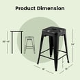 thumbnail image 3 of Juego de 4 taburetes de bar COSTWAY, apilables, de metal negro, de 24 pulgadas, 3 of 9