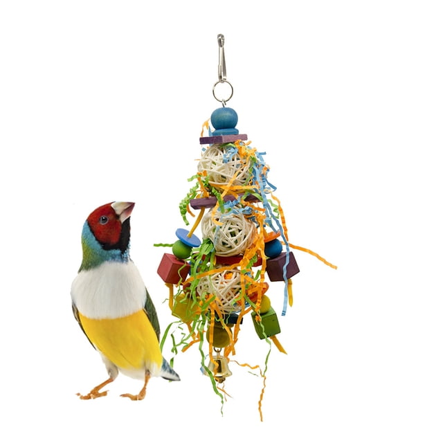 Juguete triturador de pájaros pequeños: juguete triturador de forrajeo de loros para pinzones, cacatúas, periquitos, periquitos y cotorras solares