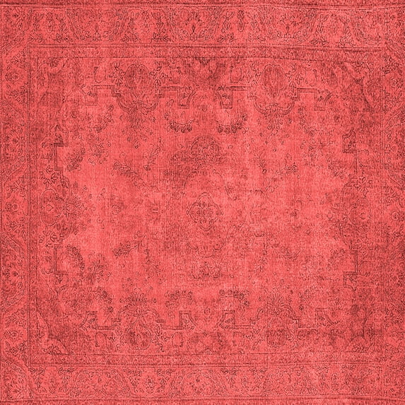 Ahgly Company Indoor Square Oriental Red Industrial Area Rugs, 6' Square