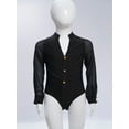 thumbnail image 3 of Doomiva Kids Boys Ballroom Latin Salsa Dance Shirt Romper Bodysuit Gymnastics Leotard Performance Outfits Dancewear Black 8, 3 of 7