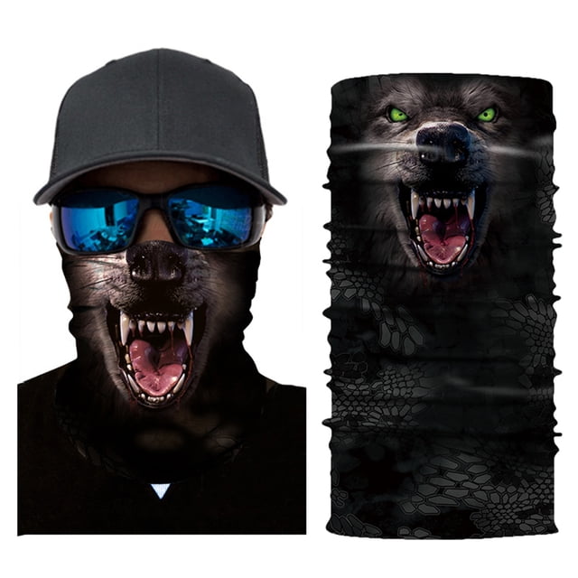 TFixol 3D Printed Skull Design Multifunctional Outdoor Cycling Bandana Mask, Lightweight & Breathable for All Weather, AC010