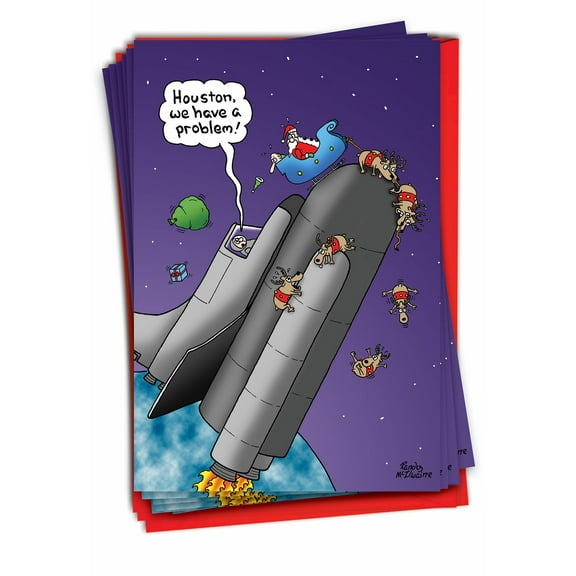 12 Funny Christmas Cards Pack (1 Design, 12 Cards) - we have a problem B5760