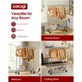 thumbnail image 5 of Sakugi Heavy-Duty Clothes Rack - 42.5"×16.5"×65.9" Garment Rack with 4-inch Lockable Wheels, Double-Rod Stainless Steel Clothing Racks for Hanging Clothes in Bedroom, Laundry Room,Silver, 5 of 11