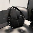 thumbnail image 4 of Slouchy Bag Hobo Women Mujeres Color Sólido Con Tachuelas para El Compras Viajes, 4 of 9