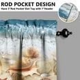 thumbnail image 5 of Beach Theme 3 PCS Kitchen Curtains - Starfish & Seashells Print, Light Filtering Rod Pocket Valance and Tier Panels, Nautical Window Treatments for Bathroom or Laundry Room, 5 of 6