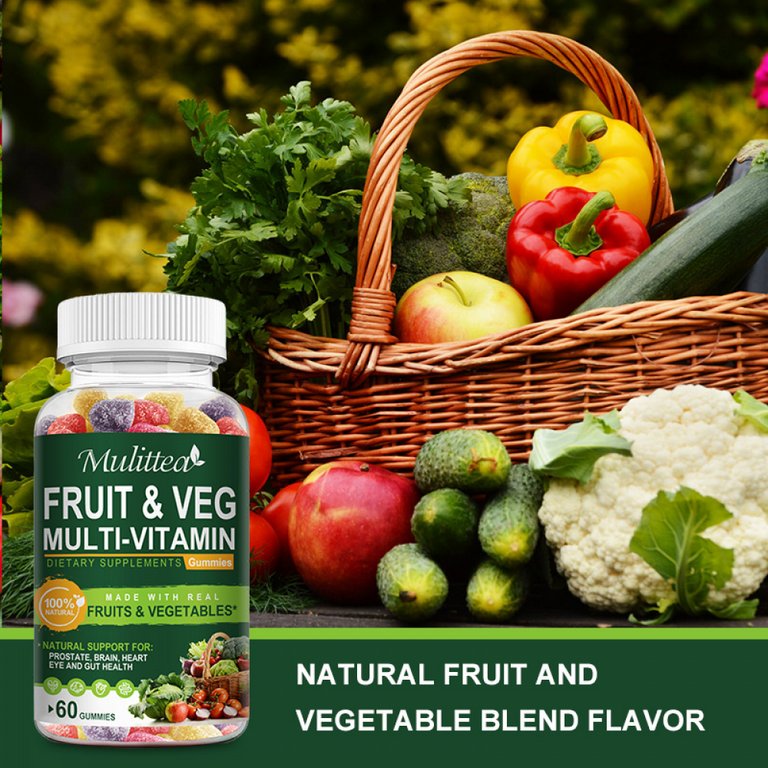 Mulittea Fruits & Veggies Gummies - 2 Pack Supplement with