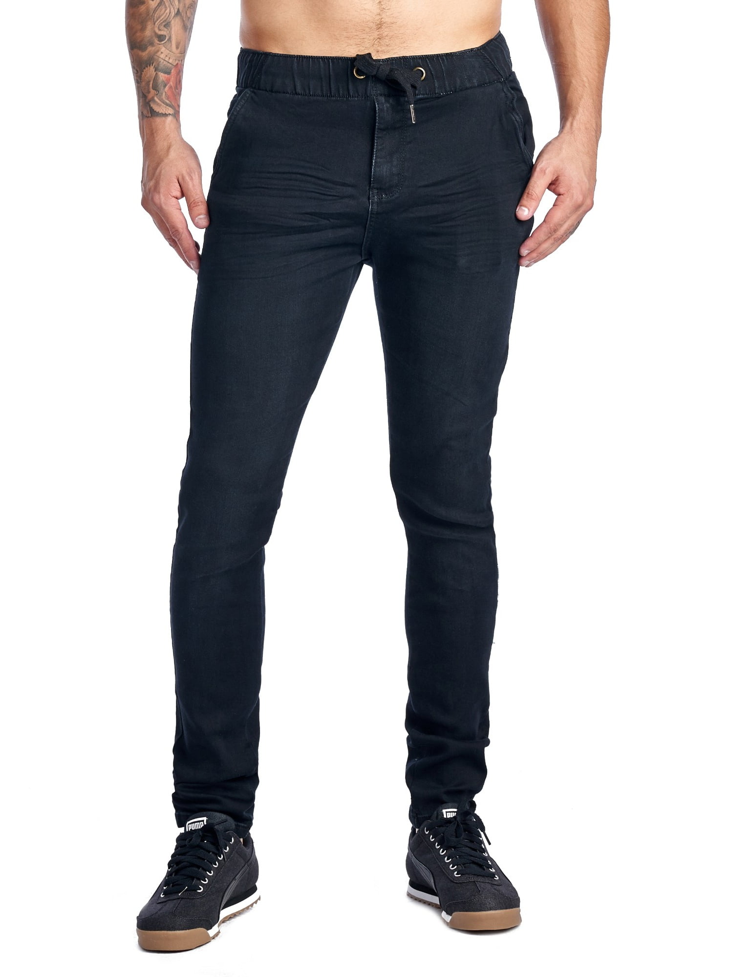 A Jeans Men's Denim Pant Jogger Styling Slim Fit 42121NC Black Large ...