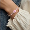 thumbnail image 6 of RYUJNDK Adjustable Waxed Cord Bracelet Handmade Ceramic and Glass Flower Beads Wristchain Everyday Wear Wristband Jewelry, 6 of 8