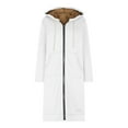 thumbnail image 5 of idosla Long Hoodies for Women Zip Up Double Zipper Fleece Jacket Tunic Sweatshirts Fall Winter Fashion Clothes (White, XL), 5 of 7