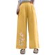 thumbnail image 2 of mfyjkho Pantalones Cortos Para Mujer, Pantalones Casuales De Lino Bordados De Gran Tamaño Para Mujer, Pantalones Holgados De Pierna Ancha Pantalones Cortos Para Mujer Xl, 2 of 6