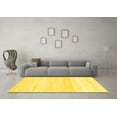 thumbnail image 3 of Ahgly Company Machine Washable Indoor Rectangle Solid Yellow Modern Area Rugs, 6' x 9', 3 of 4
