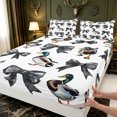 thumbnail image 4 of Manfei Aquatic Mallard Bird Bed Sheets,Vintage BowknotFull Size Sheets,4pcs,1 Flat Sheet,1 Fitted Sheet and 2 Pillowcases, 4 of 6