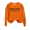 thumbnail image 4 of Orange Oversized Sweatshirts for Women God Is Writing Your Story Stop Trying To Steal The Pen Sweatshirt Womens Inspirational Quote Shirts Fall Trendy Outfits, 4 of 4