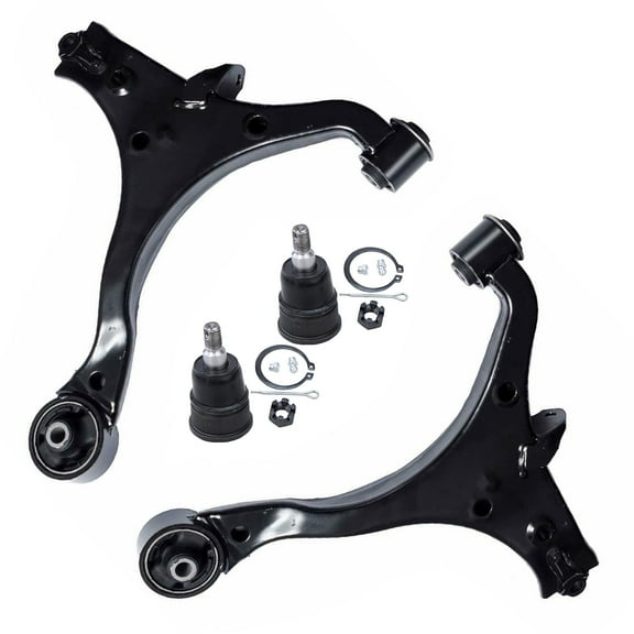 Detroit Axle - 4pc Front End Control Arms Kit for 03-11 Honda Element 2 Lower Control Arms Assembly 2 Lower Ball Joints 2004 2005 2006 2007 2008 2009 2010 Replacement
