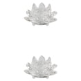 thumbnail image 3 of Naiovety Cristal fino Flor de loto Piedras naturales Pisapapeles Cristales Colección de flores Adornos para boda Blanco Blanco 2piezas, 3 of 6