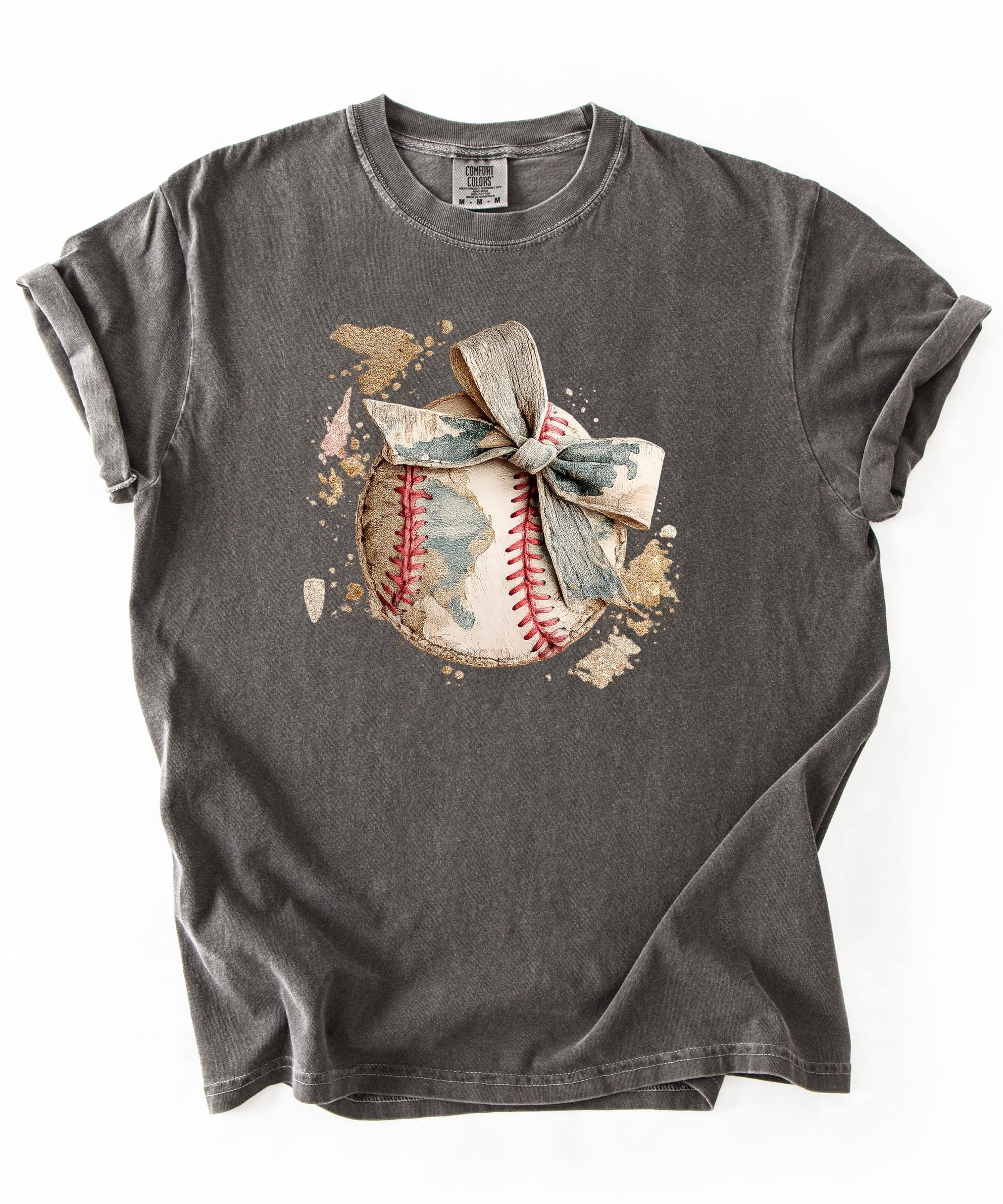 Cute Baseball Bow Shirt for Women - Coquette Game Day Tee - Trendy Sports Mom T-Shirt Pepper Shirt Adult Medium