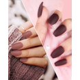 thumbnail image 3 of 8 Packs (192PCS) Acrylic Matte Press on Nails Medium Length, Short Coffin Stick Glue on Nails for Women, Ballerina False Nail Art Tips Sets, Solid Color Fake Nails with Glue Nail File, 3 of 7