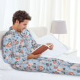thumbnail image 6 of Naloa Rose Flowers Men’s Pajamas Set - Long Sleeve Button Down Sleep Shirt and Pajama Bottoms Sleepwear Set-X-Large, 6 of 7