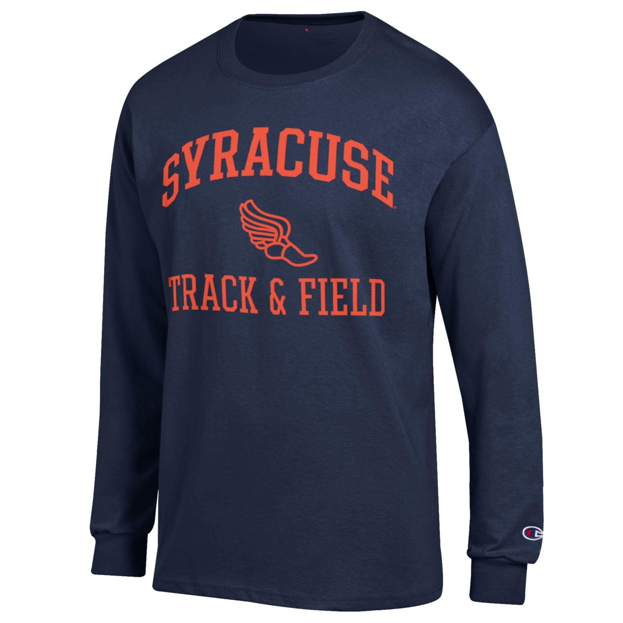 Men's Champion  Navy Syracuse Orange Track & Field Icon Long Sleeve T-Shirt