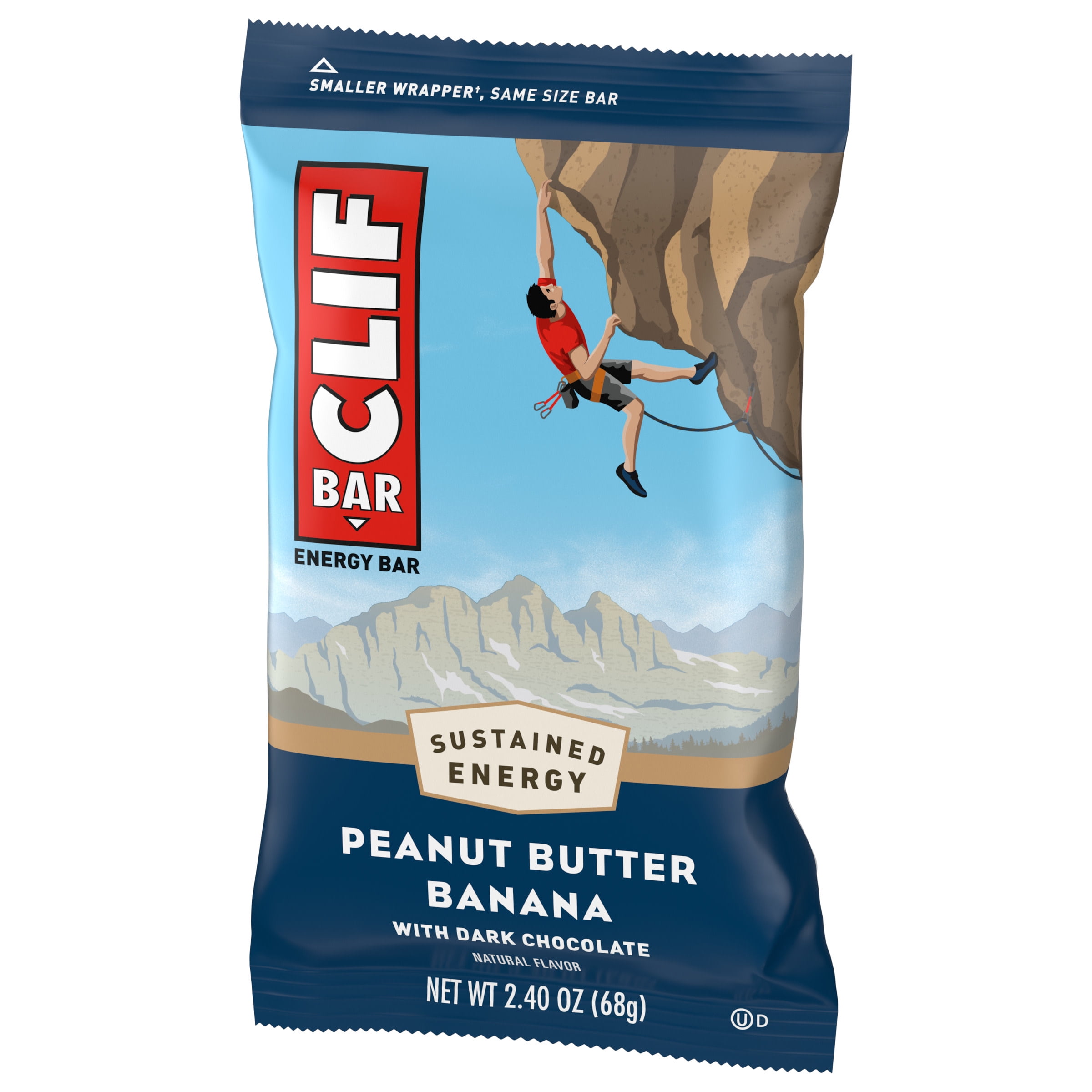 CLIF BAR - Peanut Butter Banana with Dark Chocolate Flavor - Made with Organic Oats - 10g Protein - Non-GMO - Plant Based - Energy Bar - 2.4 oz.