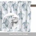thumbnail image 6 of Sea Turtles Valance Curtain for Windows Watercolor Gradient Grey Blue Turtles Blue Rod Pocket Curtain Valances Short Window Treatments Panels for Kitchen Bathroom Laundry Room Basement 60 x 18 Inch, 6 of 9