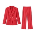 thumbnail image 6 of FAHUOMU Women's Blazer Suit Set Two Piece Business Outfit Office Wear Outfits Solid Color Elegant Tailored Professional Matching Sets, 6 of 7