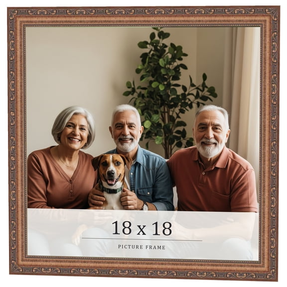 18x18 Frame Gold Solid Wood Picture Frame Width 1.25 Inches | Interior Frame Depth 0.375 Inches |