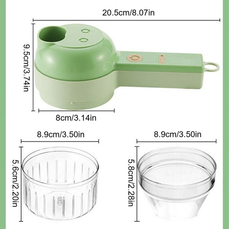 Upgrade 4 in 1 Portable Electric Vegetable Cutter Set,Multifunction  Cordless Electric Food Small Slicer,Onion Dicer,Cucumber Vegetable Cutter,Light  Convenient Slicer for Garlic Veggie 