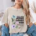 thumbnail image 4 of Jollimate Good News Jesus Loves You Shirt, Christian Floral Graphic Tee, John 3:16 Bible Verse Gift for Women, 4 of 6
