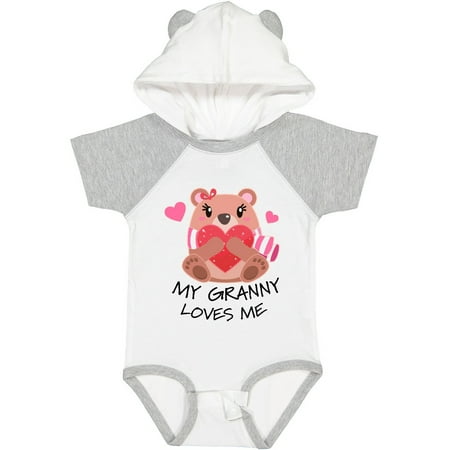 

Inktastic My Granny Loves Me- Bear and Hearts Gift Baby Boy or Baby Girl Bodysuit